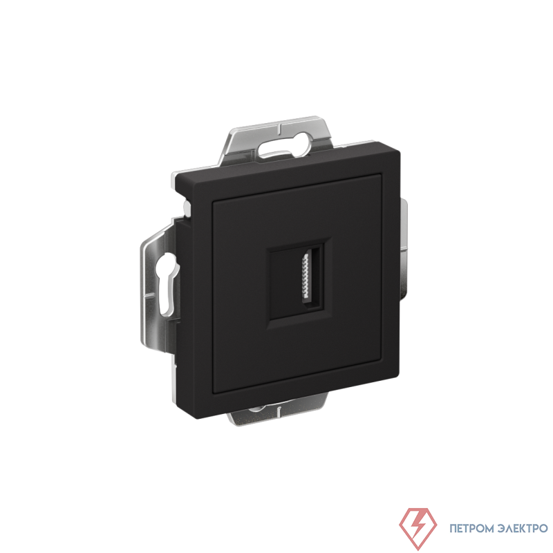 Розетка HDMI AtlasDesign механизм карбон SE ATN001080
