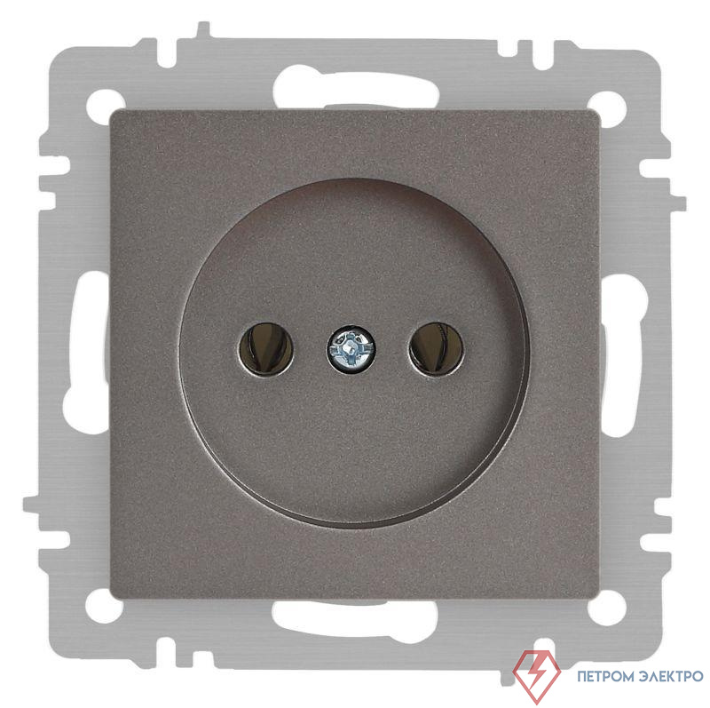 Розетка Accent 6-201-09 2P 16А-250В IP20 СУ титан Intro Б0063673
