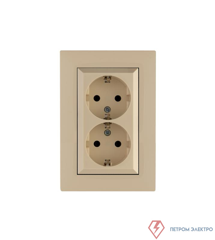 Розетка 2-я Karea RIZZ с заземл. крем Makel 88010082