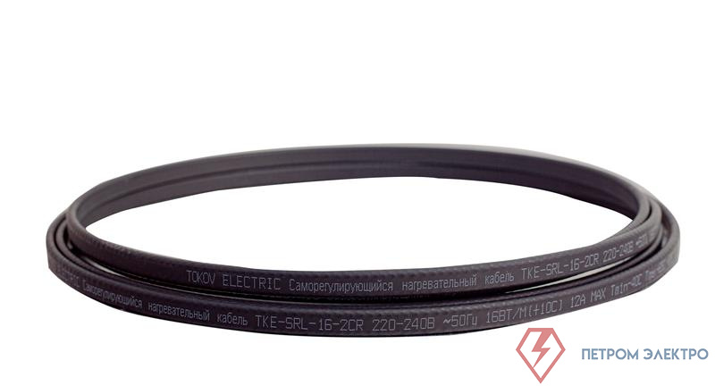 Кабель нагревательный саморег. 16Вт/м с экраном 16 AWG термопласт UV Ex (200м) TOKOV ELECTRIC TKE-SRL-16-2CR