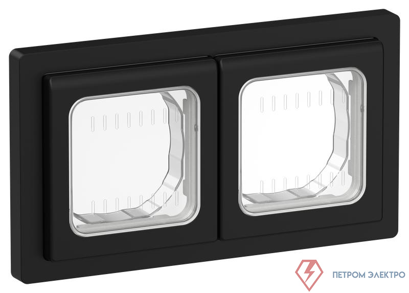 Рамка 2-м СП FLITE Рпро-2-55-ФлЧ IP55 черн. IEK FI-M20-32-55-K02