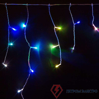 Гирлянда &quot;Айсикл&quot; (бахрома) 1.8х0.5м LED RGB 230В провод прозр. Neon-Night 255-009