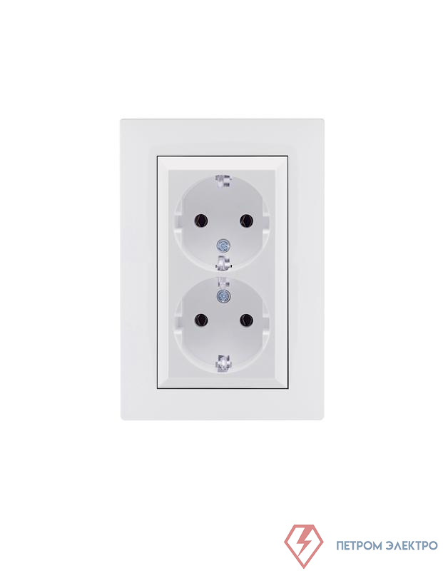 Розетка 2-я Karea RIZZ с заземл. бел. Makel 88001082
