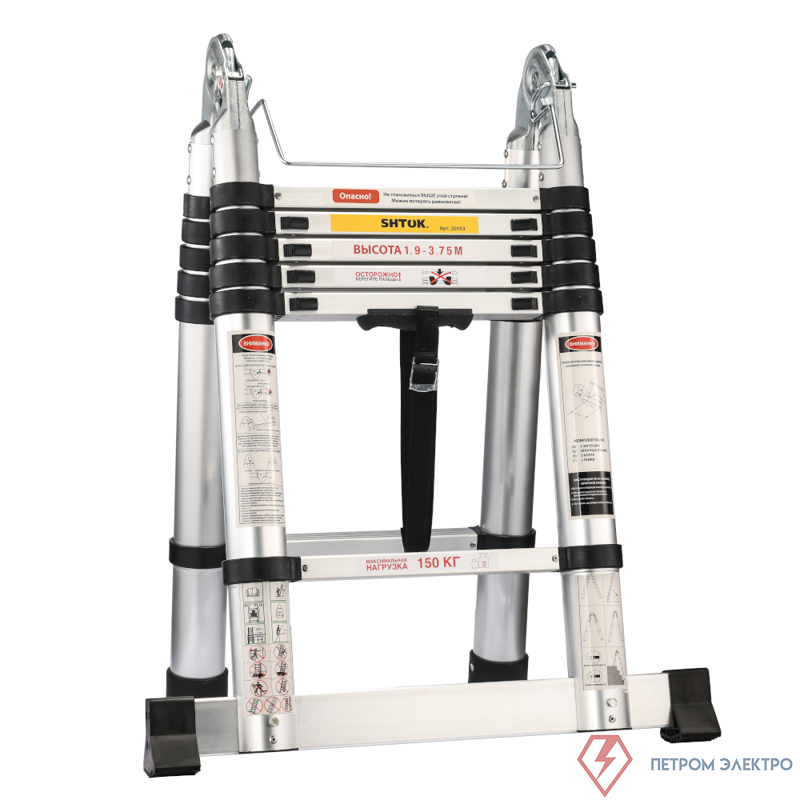 Лестница-стремянка телескопическая 1.9-3.85м (20103) SHTOK 376556