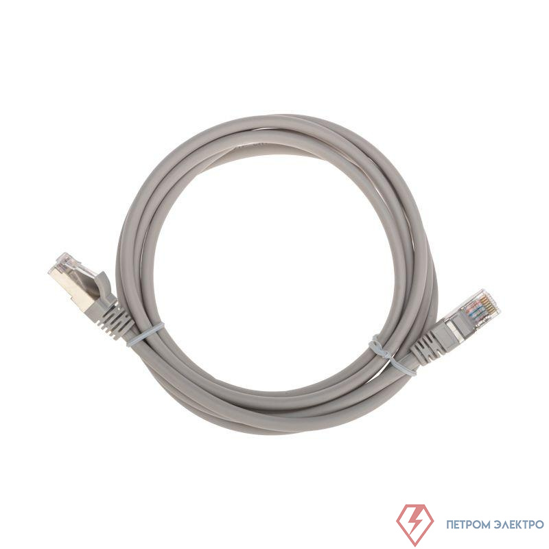 Патч-корд F/UTP кат.5e RJ45-RJ45 26AWG LSZH 2м сер. Rexant 02-0110-2