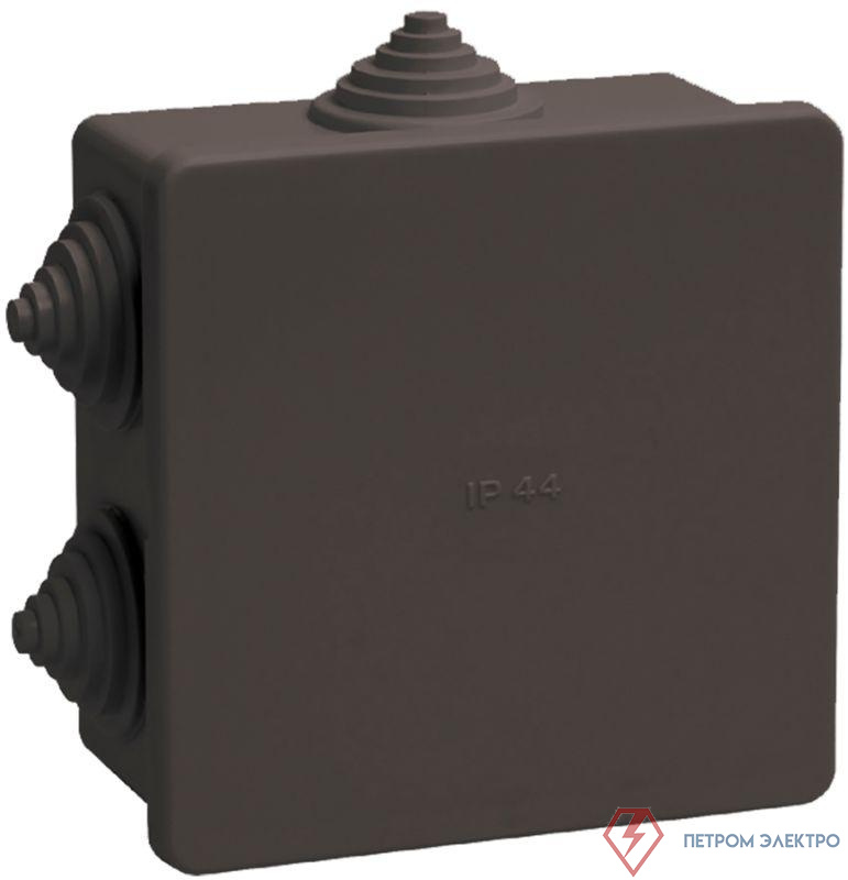Коробка распаячная ОП 85х85х40 IP44 КМ41235 6 гермовводов черн. IEK UKO21-085-085-040-K02-44