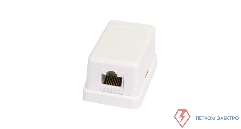 Розетка компьютерная 1-м ОП RJ45 (8P8C) кат.5E неэкранир. класс D 100МГц 110 T568A/B бел. (уп.10шт) NETLAN EC-UWO-1-UD2-WT-10
