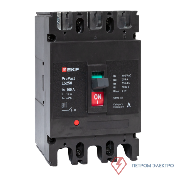 Выключатель автоматический 3п 100А 25кА LS250 ProPact EKF mccb-250-25-3-100-ls