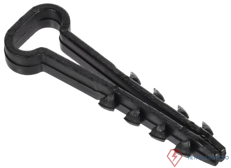 Дюбель-хомут 10х5мм для плоского кабеля нейлон черн. (уп.100шт) GENERICA UDH14-10-05-100-K02-G