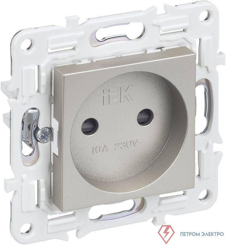 Розетка SKANDY 10А без заземл. защ. штроки SK-R01Sh шампань IEK SK-R13-10-K37