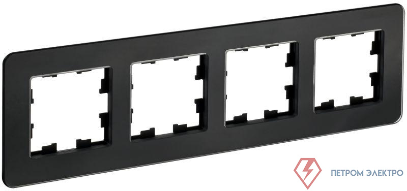 Рамка 4-м BRITE РУ-4-2-Бр стекло черн. RE IEK BR-M42-G-41-K02