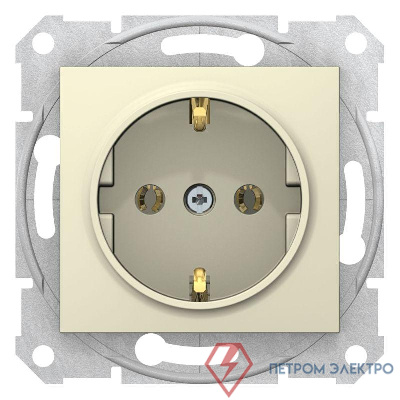 Механизм розетки 1-м СП Sedna 16А без шторок с заземл. быстрозажим. контакты беж. SchE SDN3001847