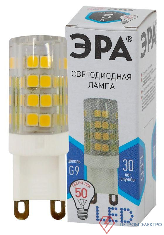 Лампа светодиодная JCD-5w-220V-corn ceramics-840-G9 400лм Эра Б0027864