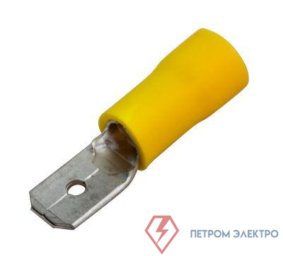 Клемма плоская изолированная РПи-п 6.0-(6.3)/РпИп 5-6-0.8 штекер 6.3мм 4-6кв.мм желт. (уп.10шт) Rexant 08-0351-10