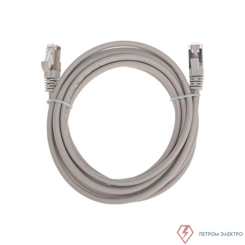 Патч-корд F/UTP кат.5e RJ45-RJ45 26AWG LSZH 3м сер. Rexant 02-0110-3