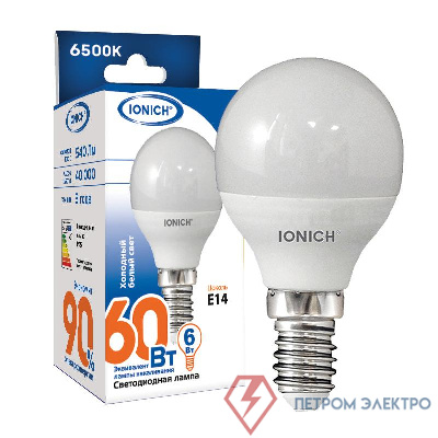 Лампа светодиодная ILED-SMD2835-P45-6-540-220-6.5-E14 (1115) IONICH 1610 0