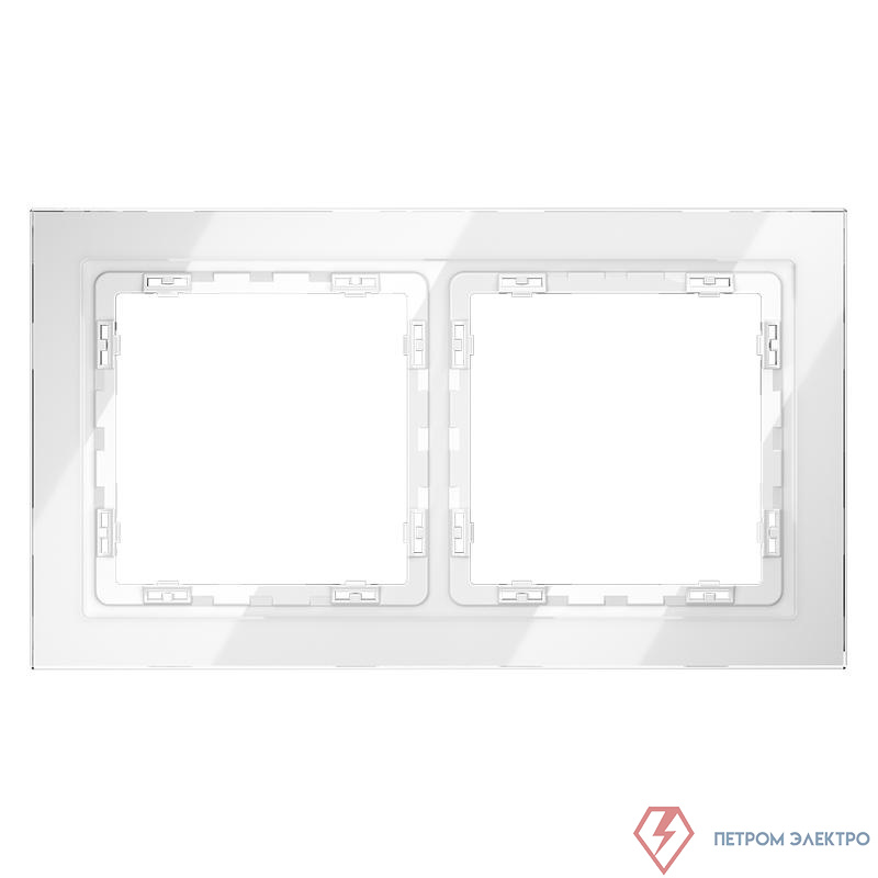 Рамка 2-м S70 стеклян. бел. Voltum VLS110201
