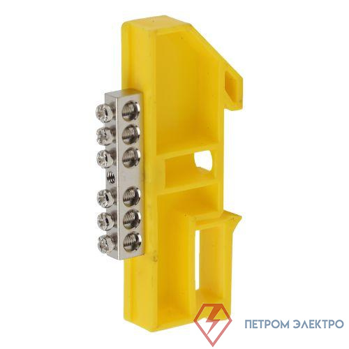 Шина PE "земля" на DIN-изоляторе ШНИ-6х9-6 NO-222-90-1 никелирован. Д желт. Эра Б0044139