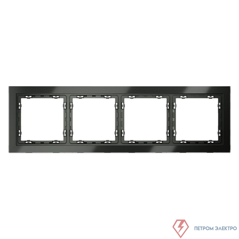 Рамка 4-м S70 стеклян. титан Voltum VLS110406