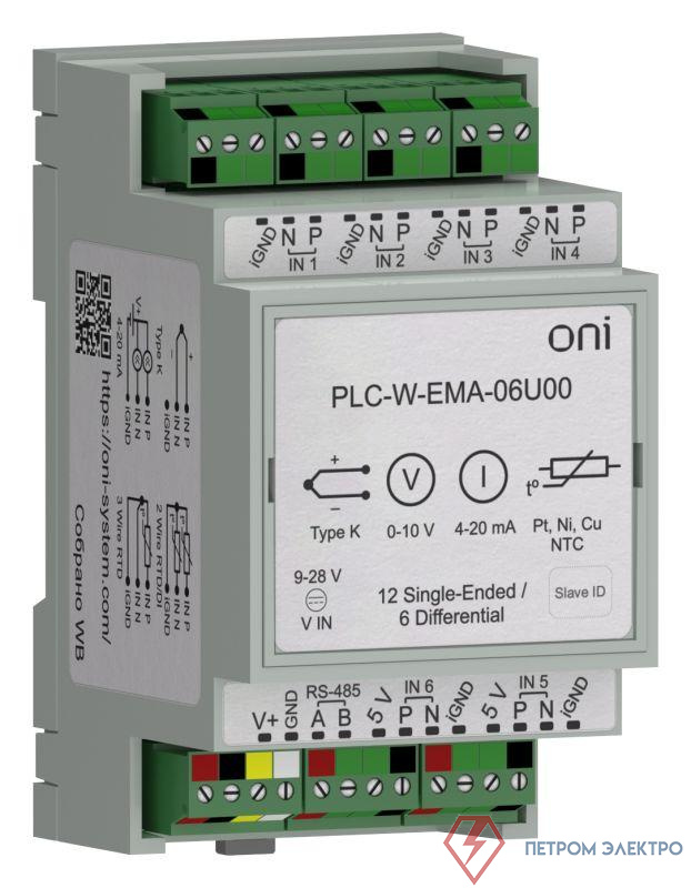 Расширение 6 AI унив. ПЛК W. ONI PLC-W-EMA-06U00