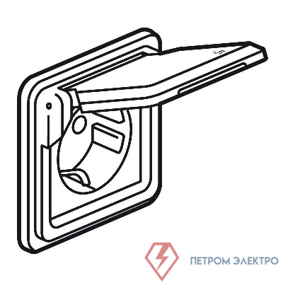 Розетка 1-м 2мод. Soliroc 16А IP55 2P+E защ. шторки с крышкой немецк. стандарт винт. клеммы хром Leg 077835