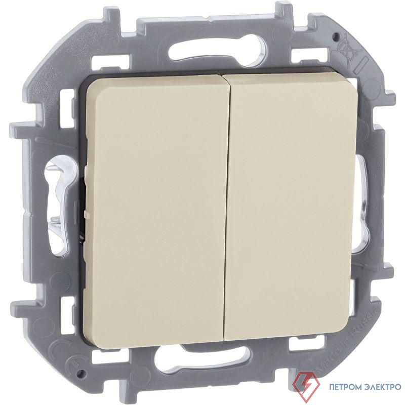 Выключатель 2-кл. Inspiria 10А IP20 250В 10AX механизм сл. кость IEK 673621