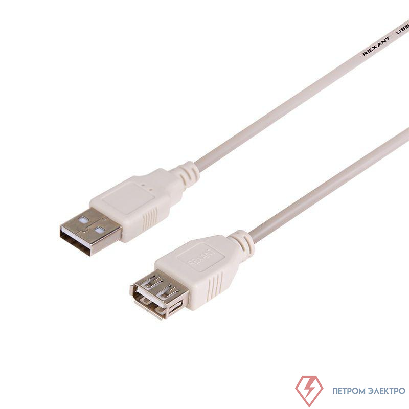 Шнур USB 2.0 (USB А-USB A) 1.8м сер. REXANT 18-1114