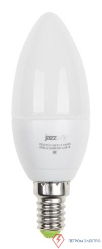 Лампа светодиодная PLED-ECO 5Вт C37 свеча матовая 4000К нейтр. бел. E14 400лм 230В 50Гц JazzWay 1036865A