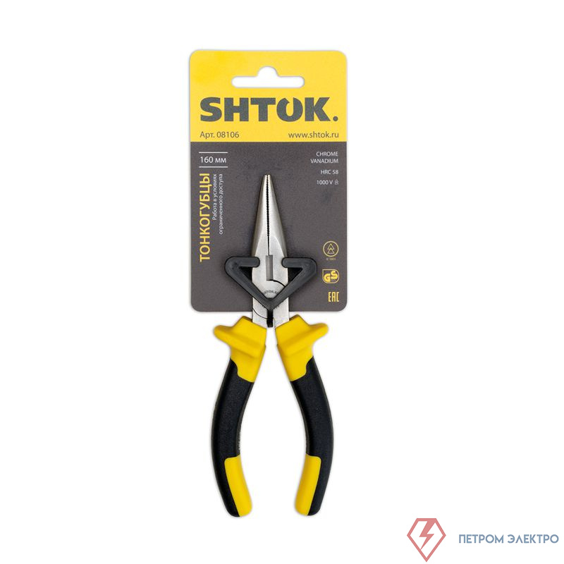 Тонкогубцы 1000В 160мм (08106) SHTOK 376276