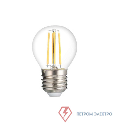 Лампа светодиодная филаментная PLED OMNI 6Вт G45 4000К нейтр. бел. E27 230В/50Гц CL JazzWay 5021068 0