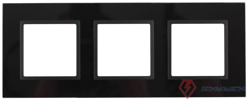 Рамка 3-м 14-5103-05 стекло Elegance черный+антрацит ЭРА Б0034510