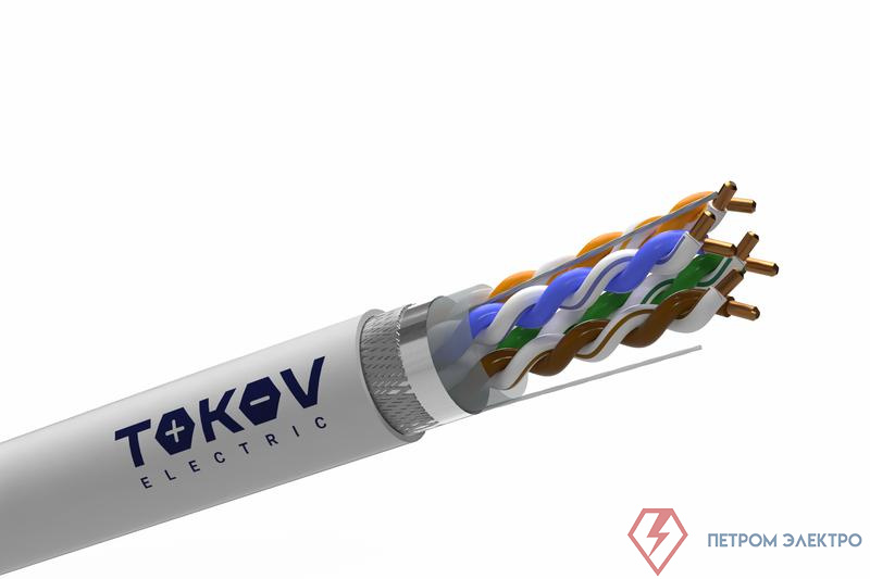 Кабель витая пара SF/UTP 4х2х24AWG (0.52мм) кат.5E PVC Fluke tested (м) PRO TOKOV ELECTRIC TKP-C06-SF/UTP-42-5E-305