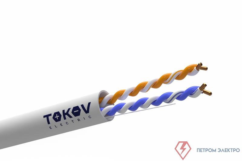 Кабель витая пара U/UTP 2х2х24AWG кат.5E PVC indoor 305м (м) TOKOV ELECTRIC TKE-C06-U22-5E-305-PVC