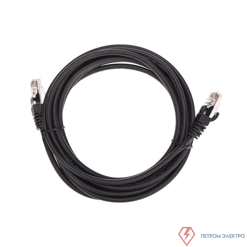 Патч-корд U/UTP CAT 5e RJ45-RJ45 26AWG LSZH черн. 3м Rexant 02-0102-3