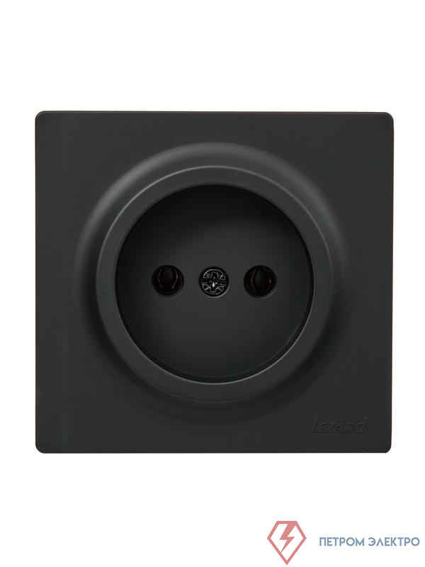Розетка 1-м ОП LETO без заземл. ПБТ черн. бархат LEZARD 752-4200-121B