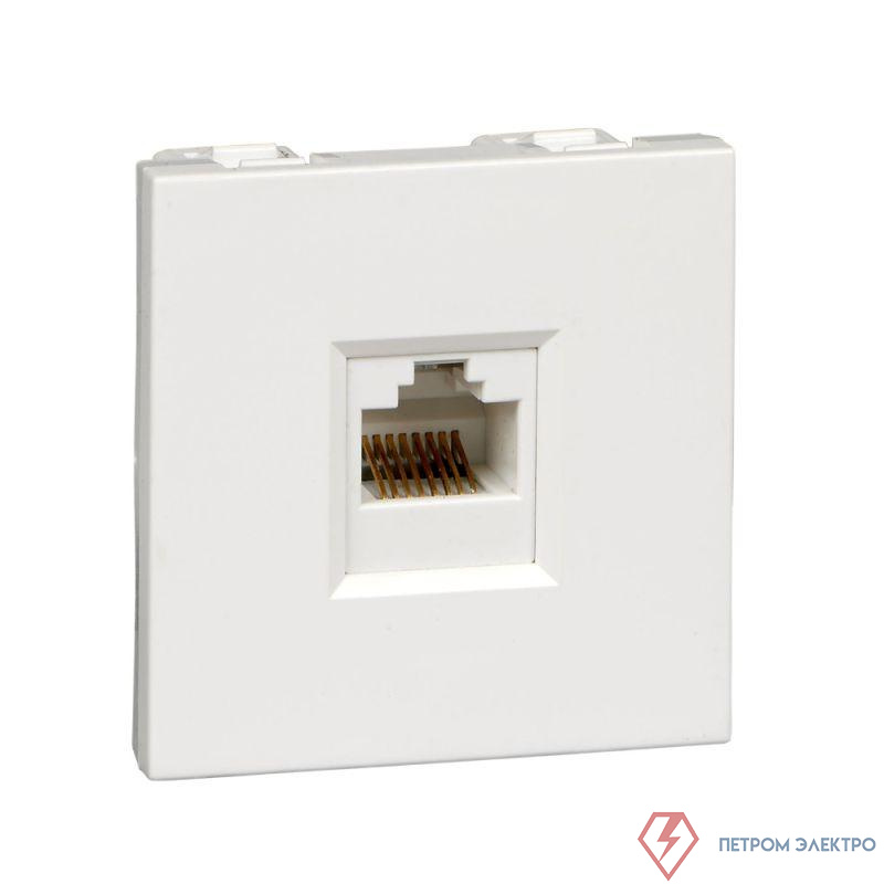 Розетка компьютерная 1-м W45 RJ45 кат.5E для кабель-канала механизм бел. SE RIN-144K5E-B