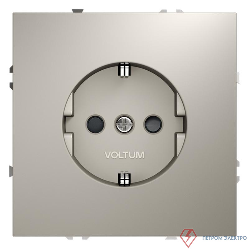 Розетка 1-м СП S70 16А с заземл. защ. шторки механизм кашемир Voltum VLS040203