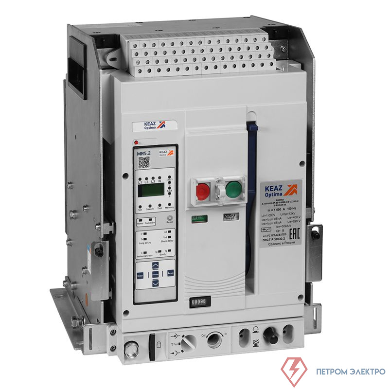 Выключатель автоматический 3п 630А 50кА OptiMat A-630-S1-3P-50-D-MR5.2-B-C2200-M2-P05-S2-06 КЭАЗ 366226