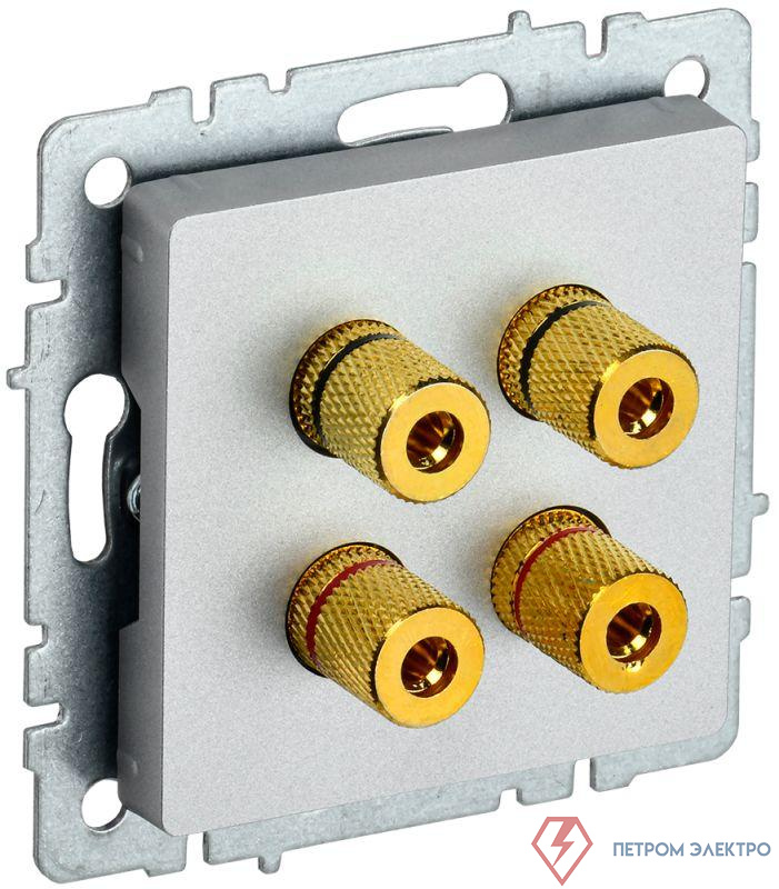 Аудиорозетка 4-м BRITE РА10-БрА механизм алюм. IEK BR-S40-K47