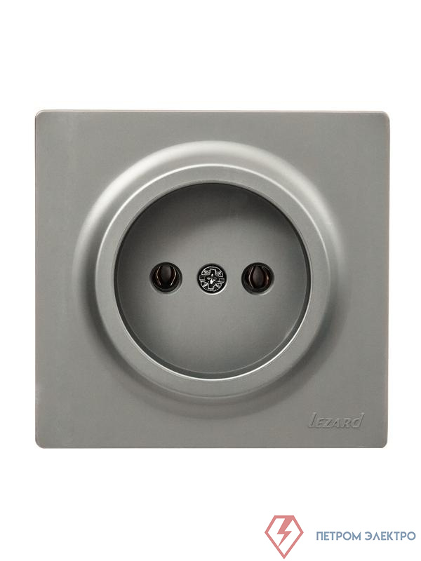 Розетка 1-м ОП LETO без заземл. ПБТ платина LEZARD 752-3500-121B