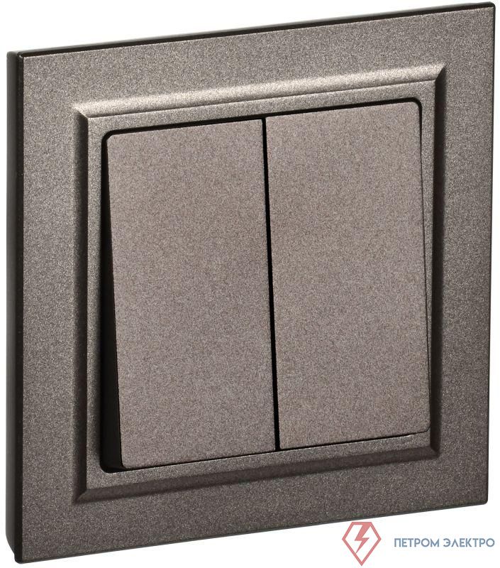 Выключатель 2-кл. СП BRITE ВСР10-2-0-БрТБ 10А в сборе бр. IEK BR-V20-0-10-K45-F