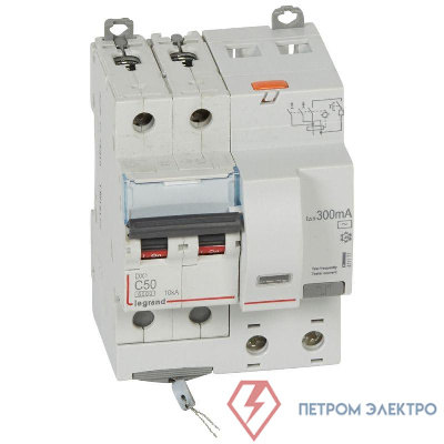 Выключатель автоматический дифференциального тока 2п C 50А 300мА тип AC 10кА DX3 4мод. Leg 411177