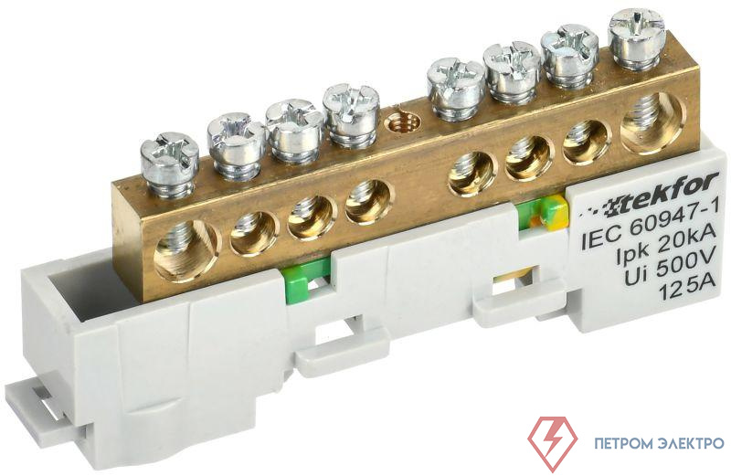 Шина PE "земля" неизол. на универс. держ. 8х12-8-Ж TEKFOR IEK TF-NN20-08-DL-K05