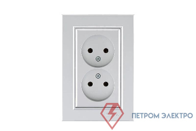 Розетка 2-м СП Karea 10А IP20 б/з сереб. Makel 56065017