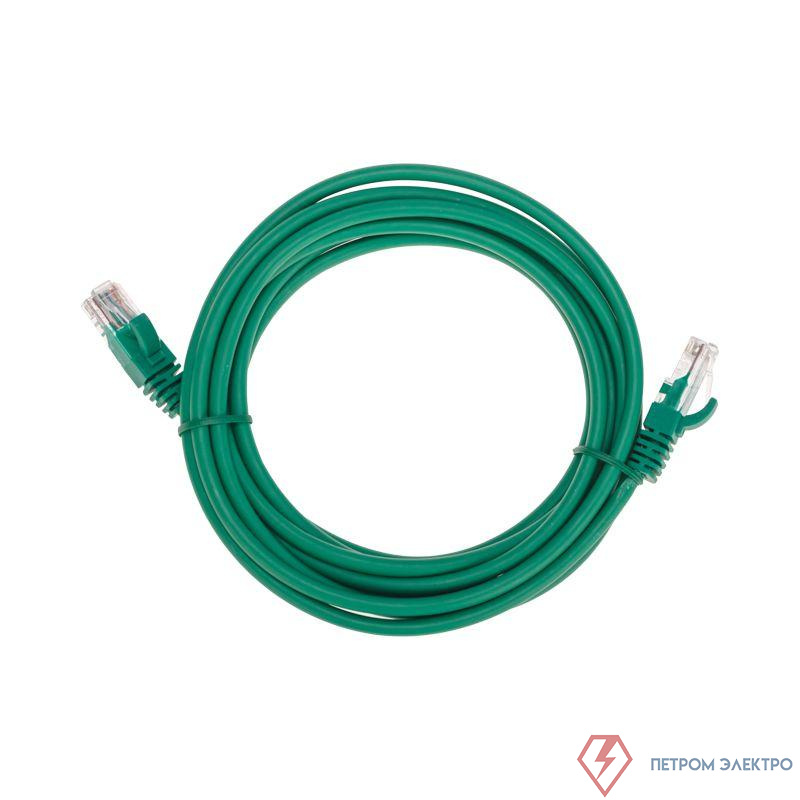 Патч-корд U/UTP CAT 5e RJ45-RJ45 26AWG LSZH зел. 3м Rexant 02-0106-3