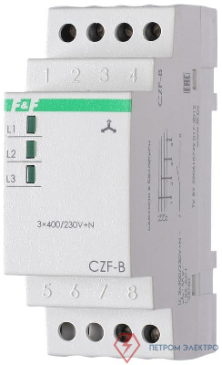Реле контроля фаз CZF-B (3х400/230+N 8А 1перекл. IP20 монтаж на DIN-рейке) F&F EA04.001.002