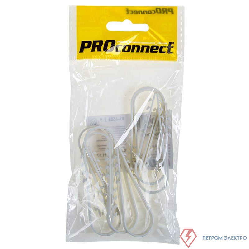 Дюбель-хомут 19-25 для круглого кабеля бел. (уп.10шт) PROCONNECT 07-4503-2-9
