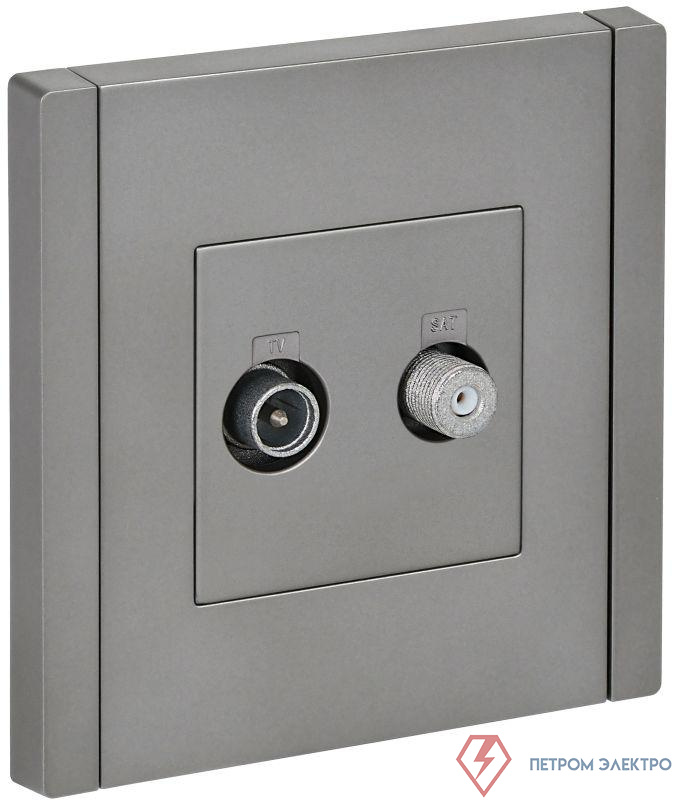 Розетка 2-м TV+SAT FORTE&PIANO FP538 сталь IEK FP-AF20-O-K46