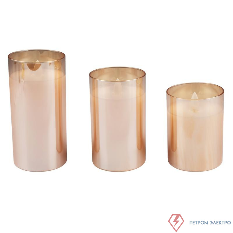 Свеча декоративная CL7-SET3-gd с пультом 3хAAA для каждой свечи (не в компл.) зол. (уп.3шт) ФАZА 5018822