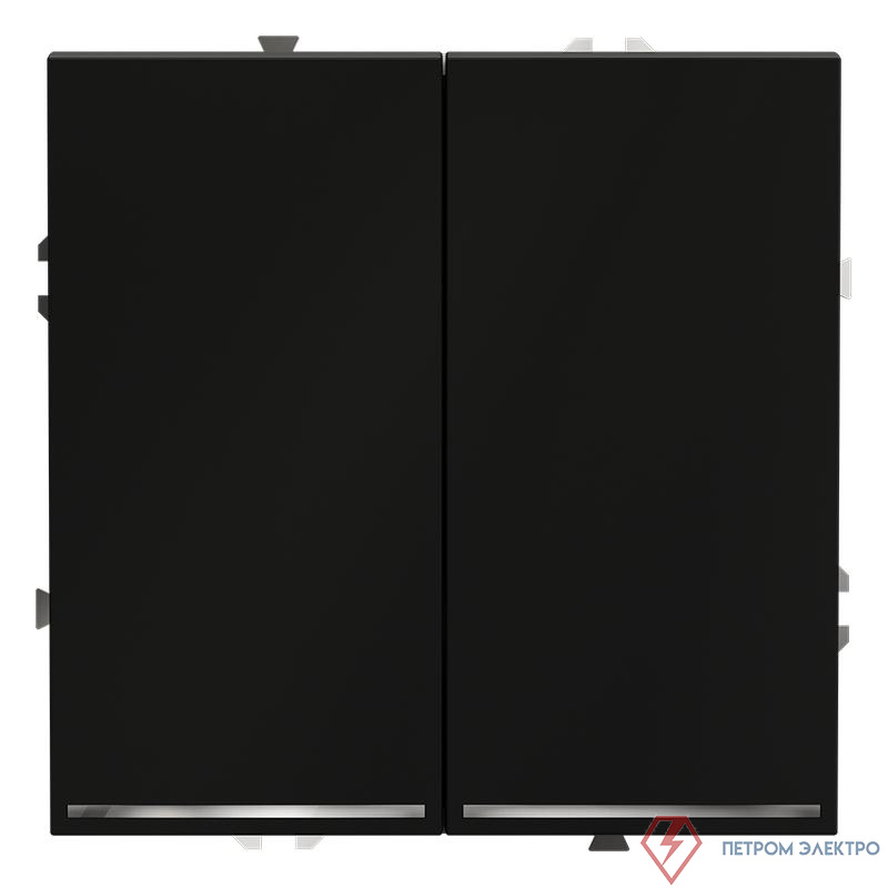 Выключатель 2-кл. СП S70 10А с подсветкой механизм черн. матов. Voltum VLS020208